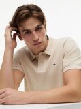 Μπεζ Πόλο Μπλούζα Σε Κανονική Γραμμή Με Hilfiger Σημαιάκι  Άνδρες