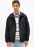Black Signature Logo Print Water Repellent Packable Windbreaker  Men