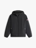 Black Signature Logo Print Water Repellent Packable Windbreaker  Men
