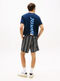 Black Print Poplin Relaxed Bermuda Shorts  Men