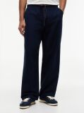 Blue Theo Loose Drawstring Parachute Trousers  Men
