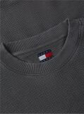 Black Waffle Knit Relaxed Jumper  Men