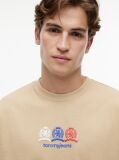 Beige Back Repeat Crest Logo Relaxed T-Shirt  Men