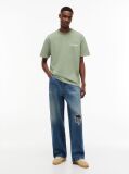 Green Back Graphic Textured Relaxed T-Shirt  Men