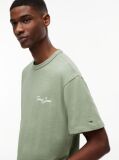 Green Back Graphic Textured Relaxed T-Shirt  Men