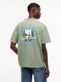 Green Back Graphic Textured Relaxed T-Shirt  Men