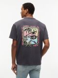 Grey Back Graphic Textured Relaxed T-Shirt  Men
