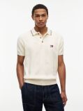Beige Regular Fit Textured Knit Polo Shirt  Men