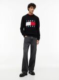 Black Regular Flag Crew Neck Sweater  Men