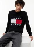 Black Regular Flag Crew Neck Sweater  Men