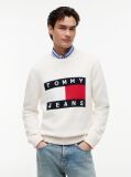 White Regular Flag Crew Neck Sweater  Men