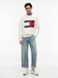 White Regular Flag Crew Neck Sweater  Men