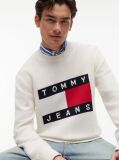 White Regular Flag Crew Neck Sweater  Men