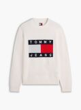White Regular Flag Crew Neck Sweater  Men