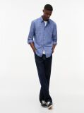 Blue Regular Fit Pattern Poplin Shirt  Men