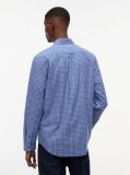 Blue Regular Fit Pattern Poplin Shirt  Men