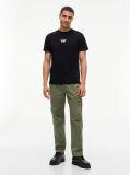 Μαύρο T-Shirt Με Λογότυπο Σε Slim Γραμμή Με Κλασική Λαιμόκοψη  Άνδρες