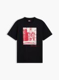 Μαύρο Άνετο T-Shirt Με Σχέδιο  Άνδρες