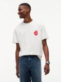 Άσπρο Άνετο T-Shirt Με Πίσω Signature Λογότυπο  Άνδρες
