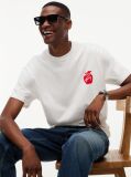 Άσπρο Άνετο T-Shirt Με Πίσω Signature Λογότυπο  Άνδρες