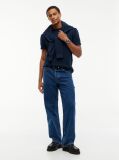 Blue Washed Ottoman Waffle Knit T-Shirt  Men