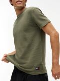 Πράσινο Ottoman T-Shirt Με Waffle Πλέξη   Άνδρες