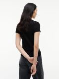 Μαύρο Essential Ριμπ T-Shirt Σε Slim Γραμμή  Γυναίκες