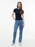 Blue Essential Slim Rib-Knit T-Shirt  Women