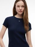 Blue Essential Slim Rib-Knit T-Shirt  Women