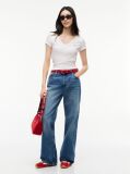White Essential V-Neck Slim Fit T-Shirt  Women
