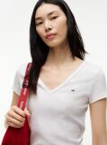 White Essential V-Neck Slim Fit T-Shirt  Women
