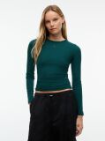 Πράσινο Μακρυμάνικο Ριμπ T-Shirt Σε Slim Γραμμή  Γυναίκες
