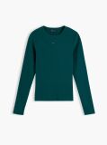 Πράσινο Μακρυμάνικο Ριμπ T-Shirt Σε Slim Γραμμή  Γυναίκες