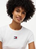 Μπεζ Κοντομάνικο T-Shirt Ριμπ Σε Slim Γραμμή  Γυναίκες