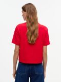 Red Boxy Badge Tee  Women