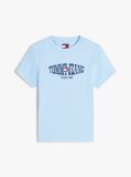 Μπλε T-Shirt Ribbed Σε Στενή Γραμμή Με Σημαία  Γυναίκες