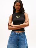 Black Bubble Logo Slim Tank Top  Women