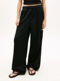 Black Linen Blend Wide Leg Cargo Trousers  Women