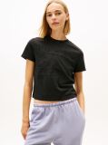 Black Tonal Logo Crew Neck T-Shirt  Women