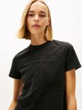 Black Tonal Logo Crew Neck T-Shirt  Women