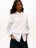 White Tonal Logo Crew Neck T-Shirt  Women