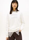 Beige Tonal Tommy Flag Sweatshirt  Women