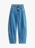 Denim Mid Rise Twist Seam Barrel Leg Jeans  Women