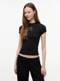 Μαύρο T-Shirt Σε Στενή Γραμμή  Γυναίκες
