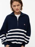 Multi Tommy Badge Stripe Quarter-Zip Jumper  Women