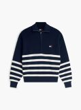 Multi Tommy Badge Stripe Quarter-Zip Jumper  Women