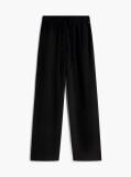 Black Crinkle Textured Loose Trousers  Women