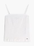 White Smock Slim Strap Top  Women