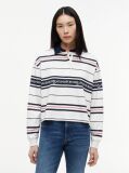 White Repeat Logo Relaxed Rugby Shirt  Women