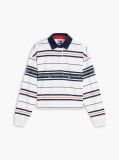 White Repeat Logo Relaxed Rugby Shirt  Women